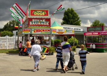 people walking at Ulster County Fair in Ulster, NY