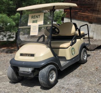 golf cart for rent at Rip Van Winkle Campgrounds in Saugerties, NY