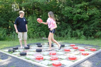 Giant Checkers Game at Rip Van Winkle Campgrounds in Saugerties, NY