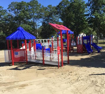 Red and blue playground