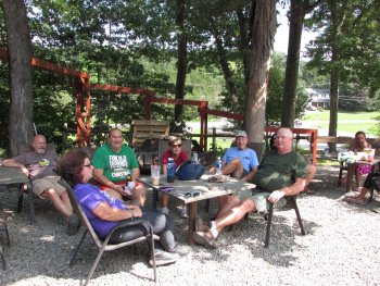 Group of people camping at Rip Van Winkle Campground in the Catskills