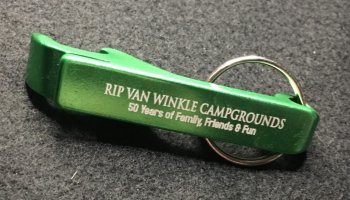 Rip Van Winkle Campgrounds Bottle Opener Keychain